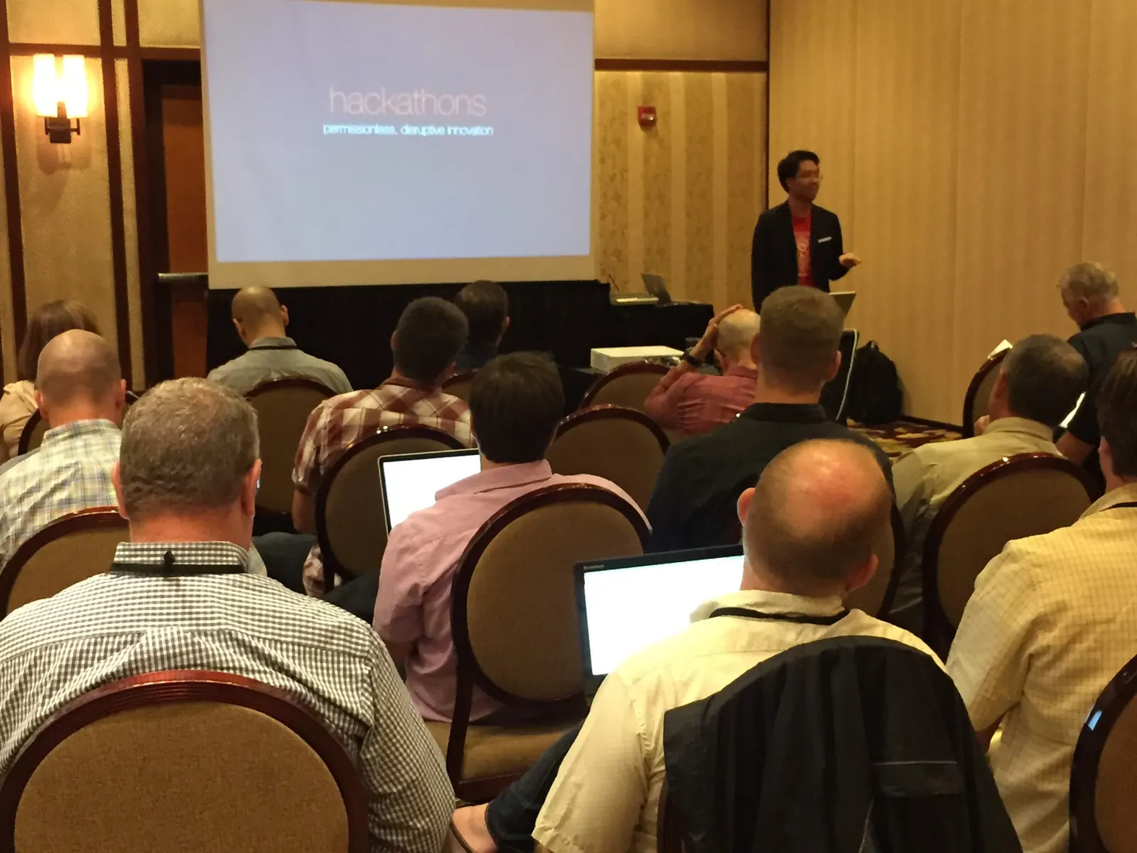 Presenting permissionless, disruptive innovation to a full room