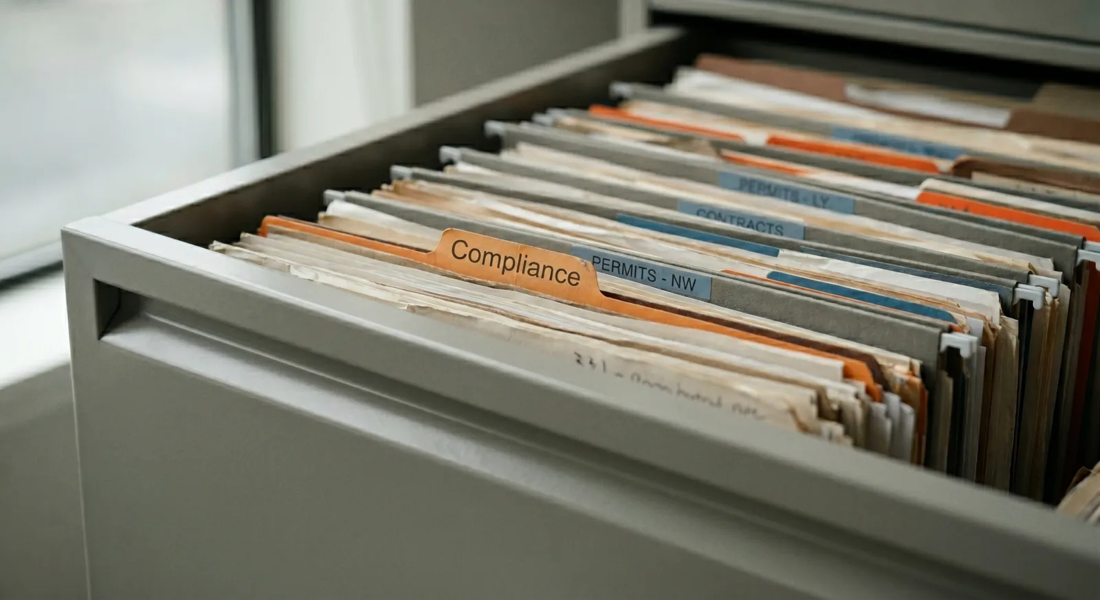 Signed compliance documents filed by job folder